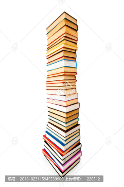 疊在白色上的書