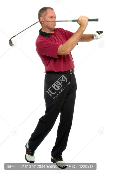 高爾夫球手投擲一個俱樂部。