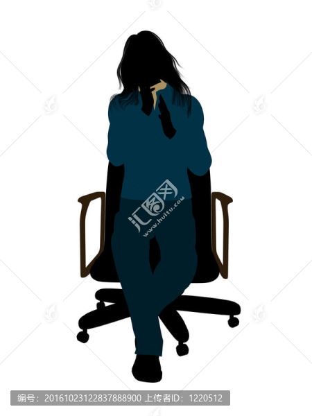 休閑女子坐在椅子上剪影剪影