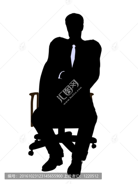 男穿西裝坐在椅子上剪影