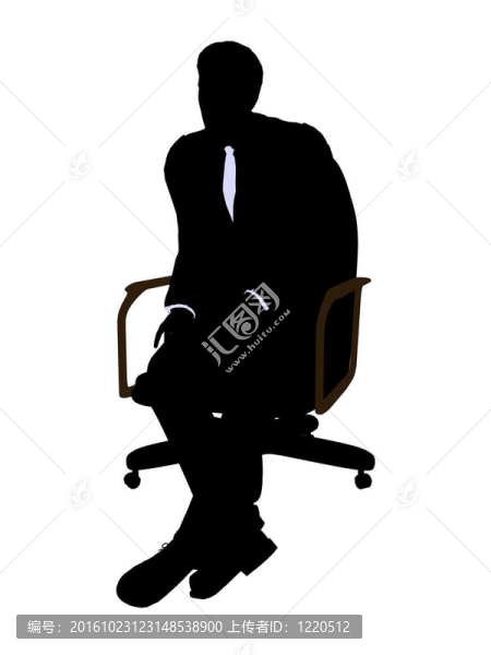 男穿西裝坐在椅子上剪影