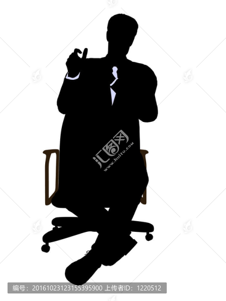 男穿西裝坐在椅子上剪影