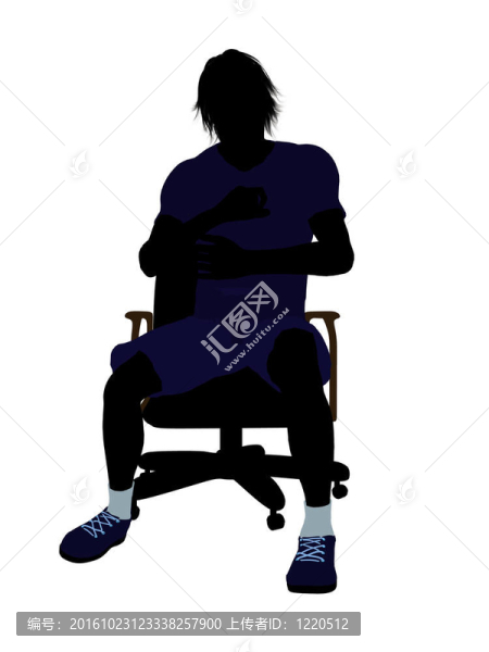男子網(wǎng)球選手坐在椅子上剪影
