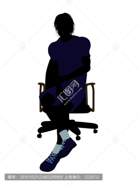 男子網(wǎng)球選手坐在椅子上剪影