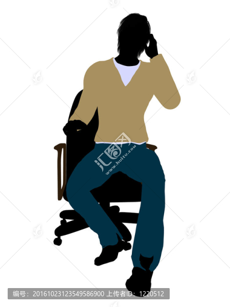 休閑打扮男性坐在椅子插圖剪影