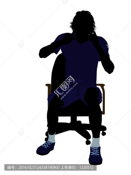 男子網(wǎng)球選手坐在椅子上剪影