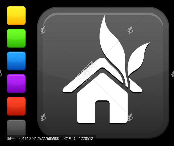 綠色住宅圖標(biāo)廣場互聯(lián)網(wǎng)按鈕
