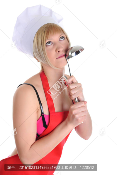 美麗的年輕廚師