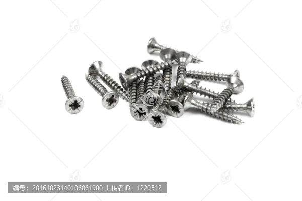 白色背景下的螺釘