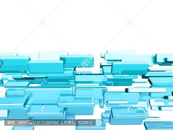 具有光澤光效果的藍(lán)色3D立方體