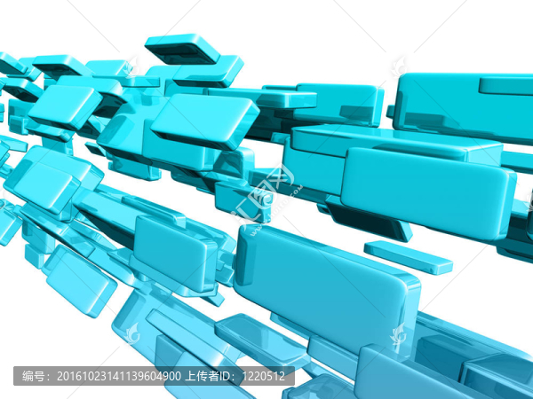 具有光澤光效果的藍色3D立方體