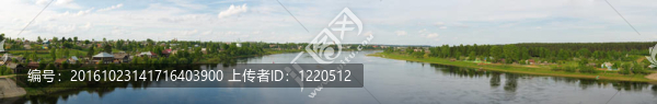 夏日景觀的全景