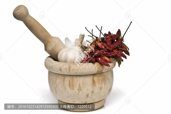 香料，研缽和杵。