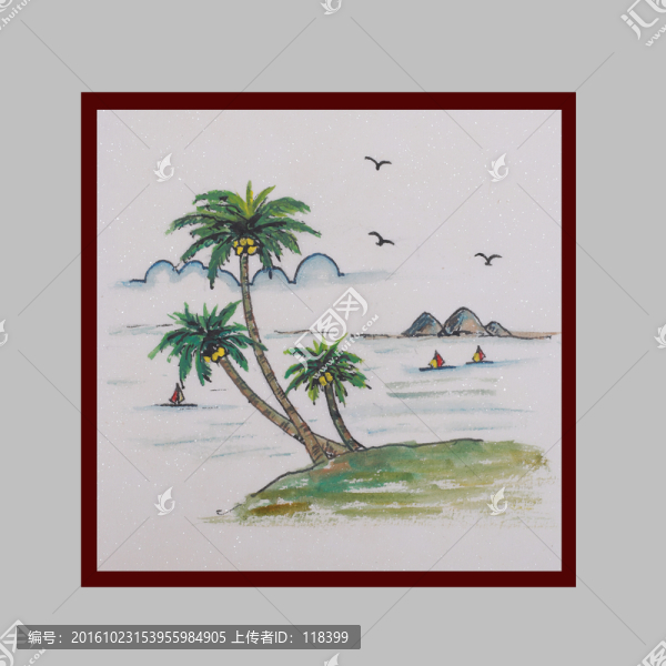 簡筆畫海濱風(fēng)景