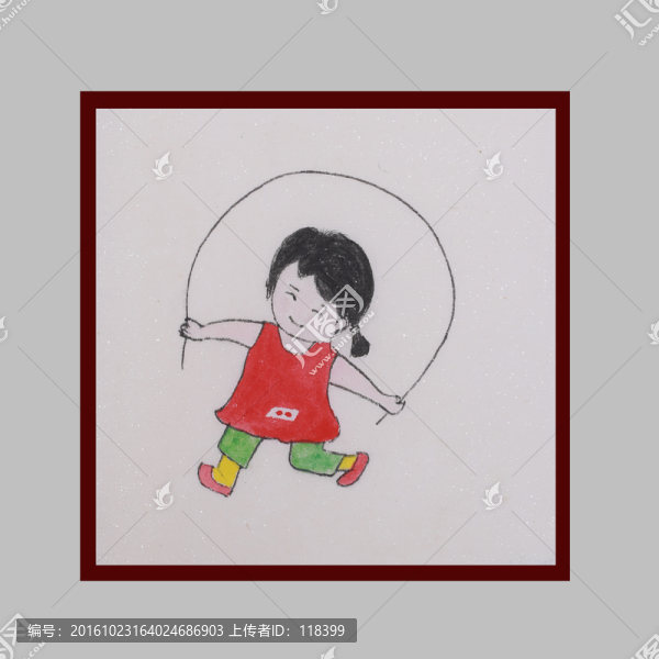 簡筆畫跳繩小孩
