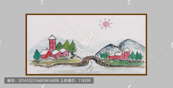 簡筆畫鄉(xiāng)村風景