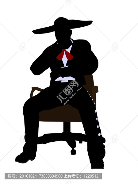 Male,Mariachi,Sitting在椅子上的剪影