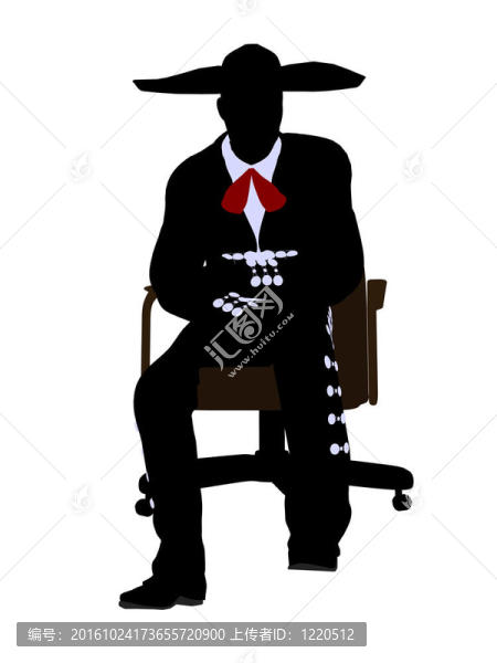 Male,Mariachi,Sitting在椅子上的剪影