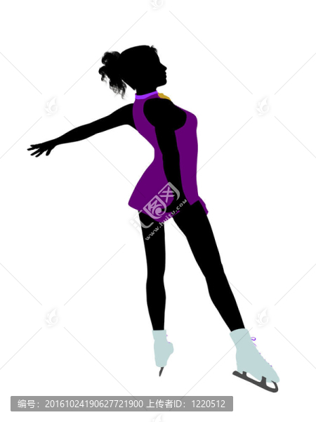 女性溜冰的插圖藝術(shù)剪影