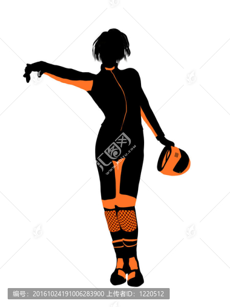 女騎手藝術(shù)插畫剪影
