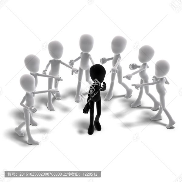 一組3D男性圖標(biāo)動(dòng)畫人物中的一個(gè)投票。3D渲染與剪輯路徑和陰影超過(guò)白色