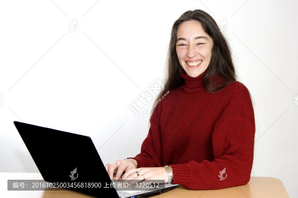 女人的筆記本電腦