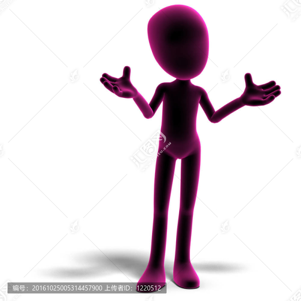 象征性的3d男性卡通人物說他很難過。3D渲染與剪輯路徑和陰影超過白色