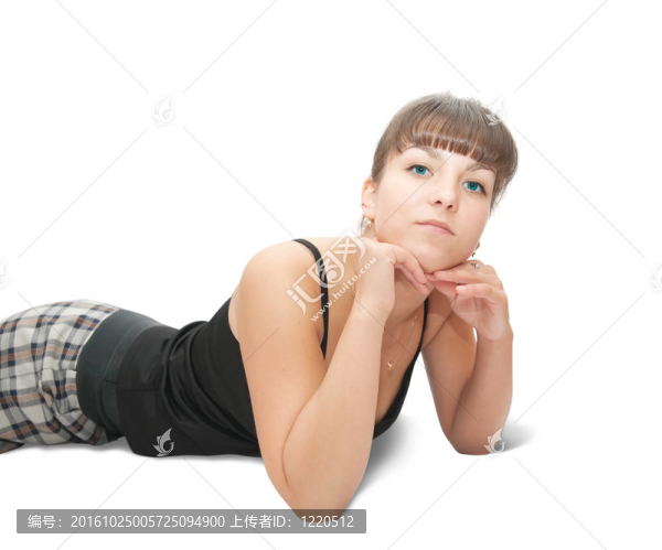 穿著格子裙的性感女孩