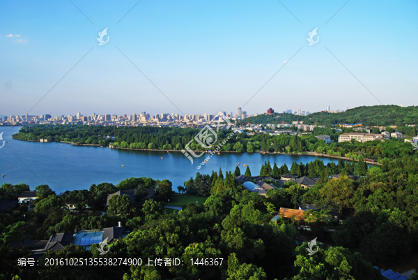 西湖全景,杭州全景