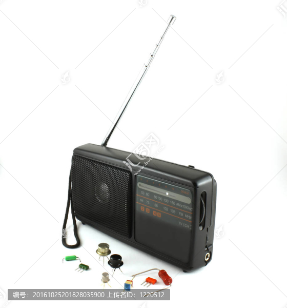 袖珍收音機和電子元件