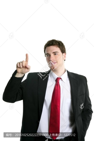 商人觸摸手指復制空間墊