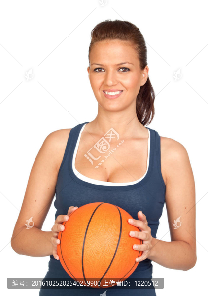 迷人的女孩與籃球