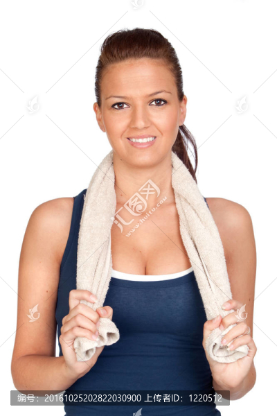 體操女孩用毛巾