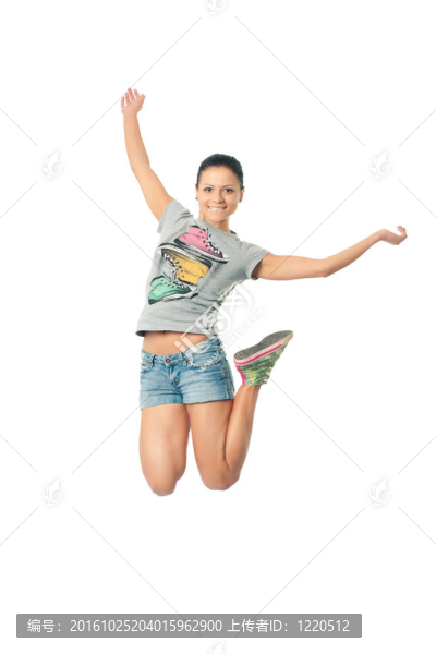 女孩雀躍