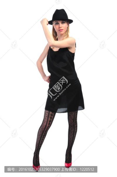 戴帽子的漂亮女孩