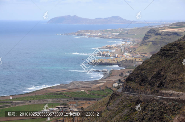 在大加那利島的海岸；西班牙