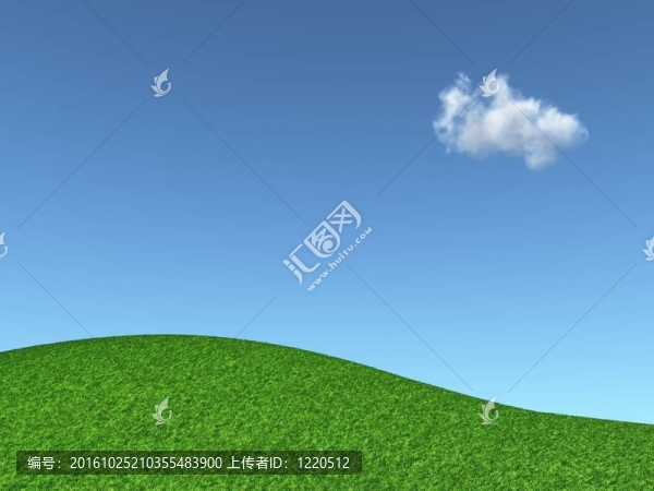 青草山和藍天白云