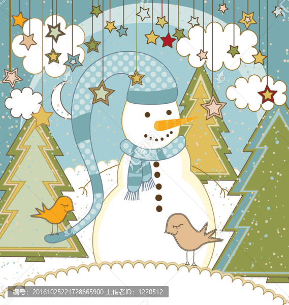 雪人圣誕卡