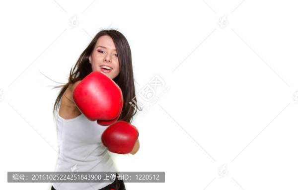 年輕美麗的女拳擊手