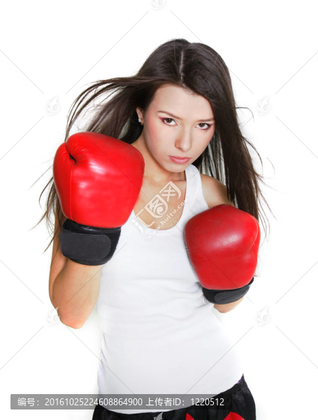 年輕女拳擊手