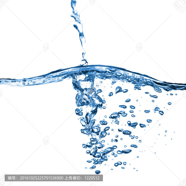 水濺在白色的氣泡上
