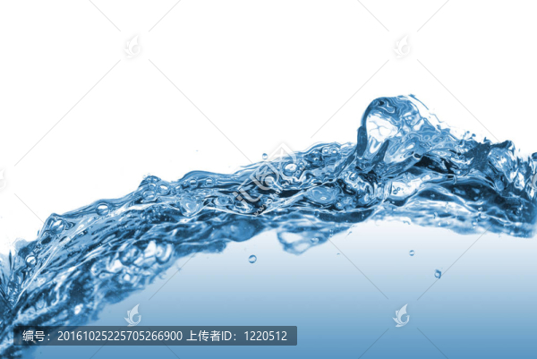 水濺在白色的氣泡上