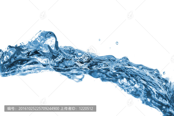 水濺在白色的氣泡上