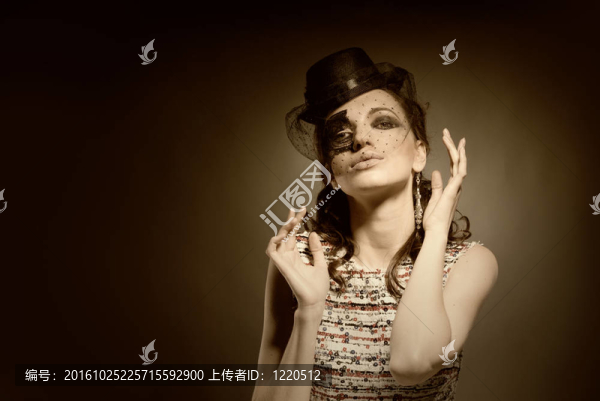 漂亮女士的老風格肖像