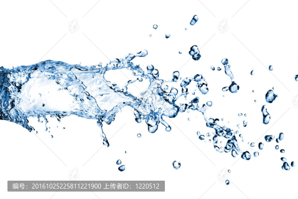 水濺在白色的氣泡上