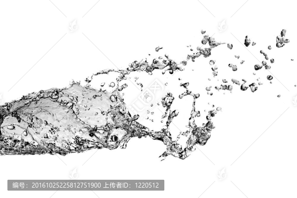 水濺在白色的氣泡上