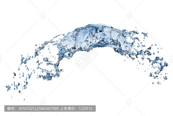 水濺在白色的氣泡上