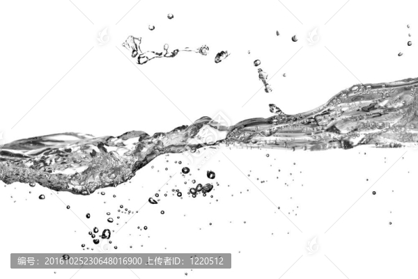 水濺在白色的氣泡上