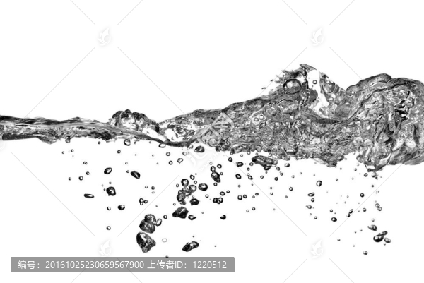 水濺在白色的氣泡上
