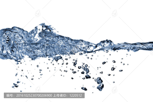 水濺在白色的氣泡上